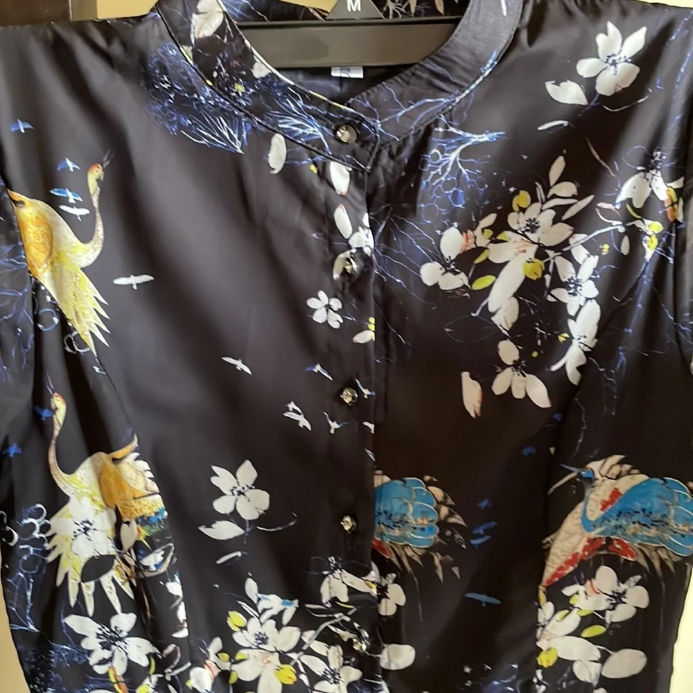 Lovely blue floral Migeer full length dress. Size M - Picture 15 of 16